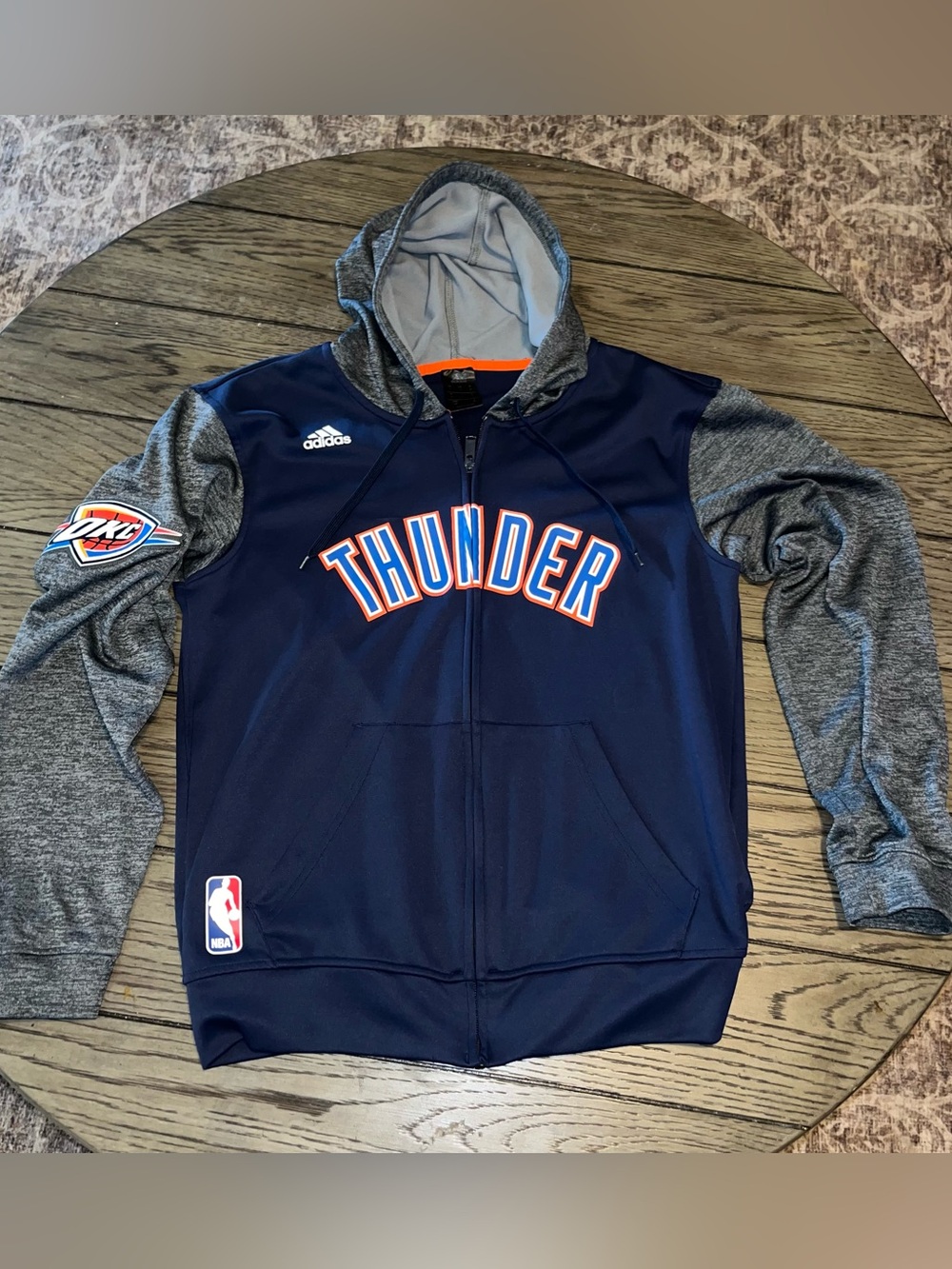 Oklahoma City Thunder Jacket Mens Small Blue NBA Basketball Adidas Track